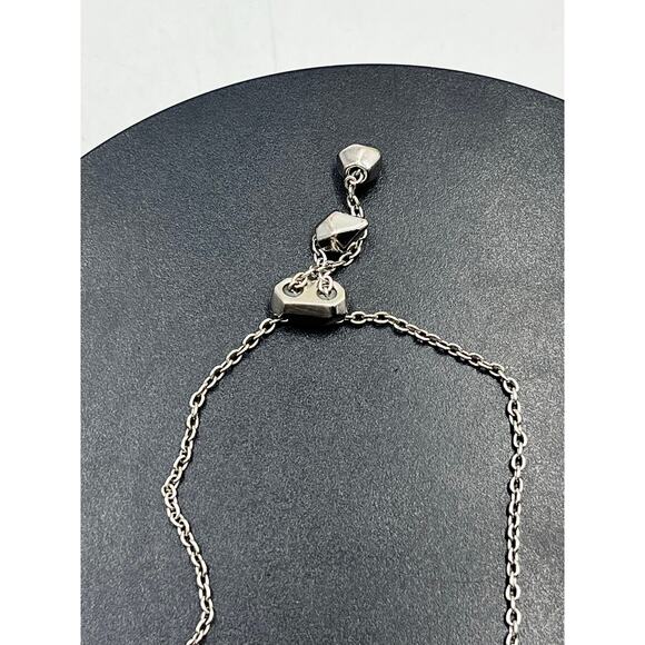 Kendra Scott Elaina Silver Plated Chain Neon Pink Magnesite Bolo Adj Bracelet - Picture 3 of 8